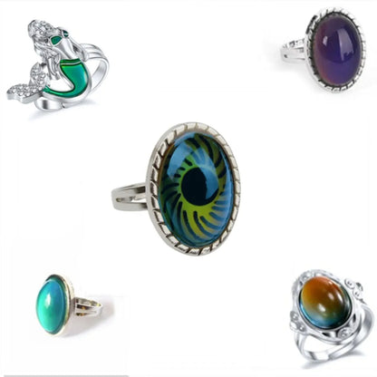 Retro Lady Oval Eye Alloy Inlay Artificial Gemstones Women's Open Ring