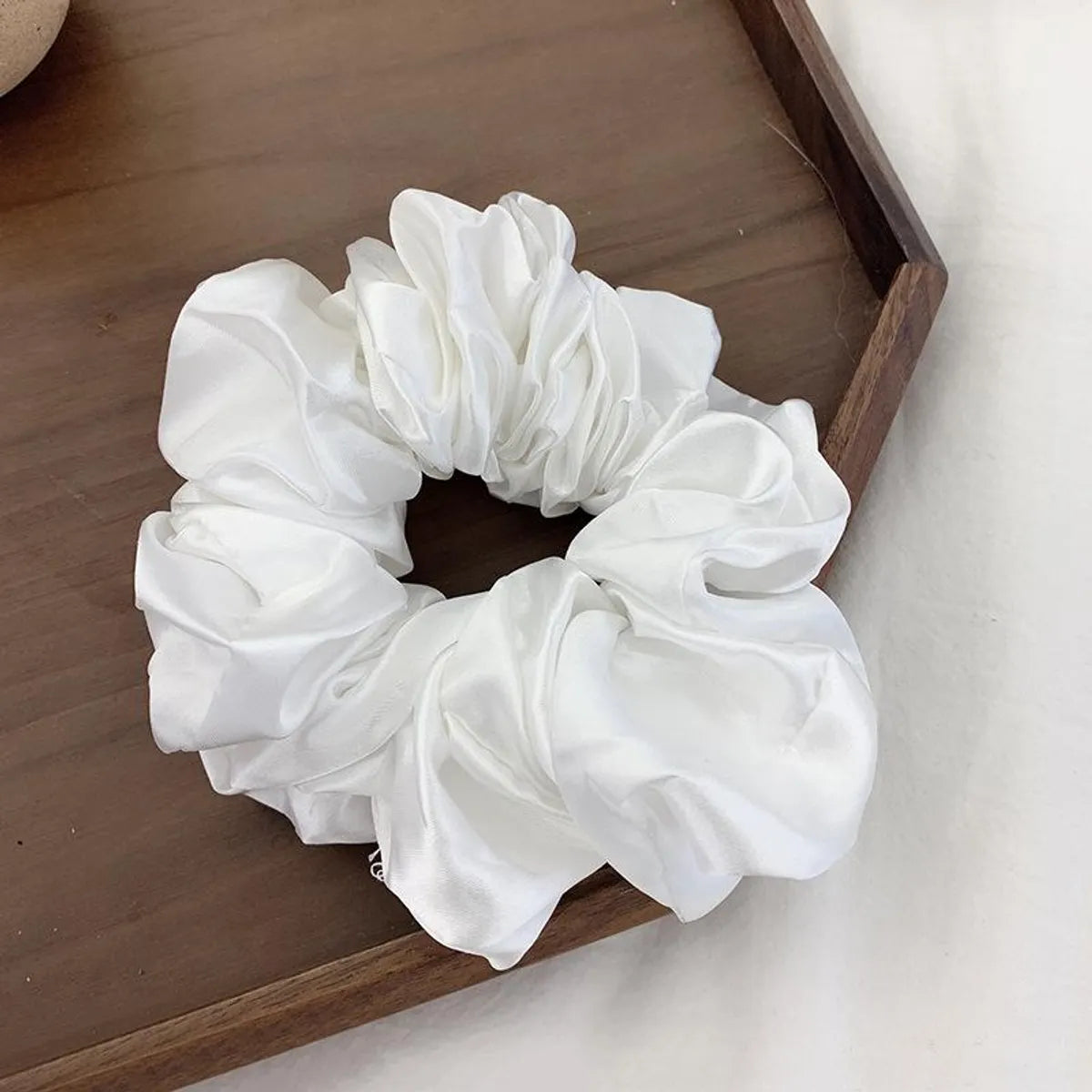 Retro Large Intestine Hair Ring Female Hair Lead Flower Satin Tied Hair Rope Hair Accessories