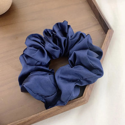 Retro Large Intestine Hair Ring Female Hair Lead Flower Satin Tied Hair Rope Hair Accessories