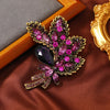 Retro Leaf Alloy Inlay Artificial Gemstones Women'S Brooches