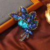 Retro Leaf Alloy Inlay Artificial Gemstones Women'S Brooches