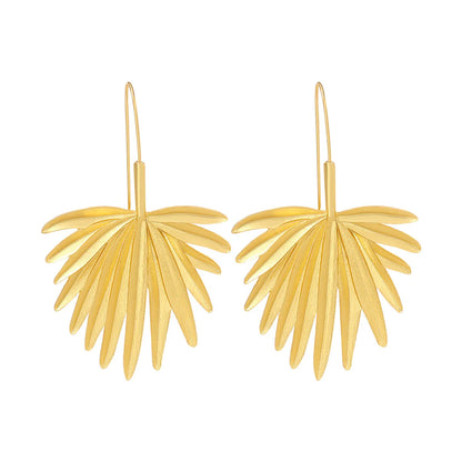 Retro Leaf Alloy Plating Women's Drop Earrings 1 Pair