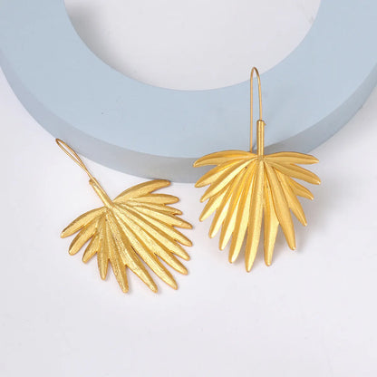 Retro Leaf Alloy Plating Women's Drop Earrings 1 Pair