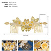 Retro Leaf Flower Alloy Pearl Plating Inlay Rhinestones Insert Comb