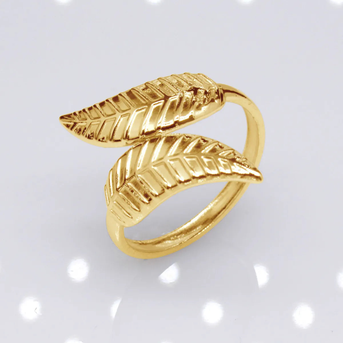 Retro Leaf Heart Shape Snake Titanium Steel Polishing Plating Hollow Out Open Ring 1 Piece