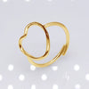 Retro Leaf Heart Shape Snake Titanium Steel Polishing Plating Hollow Out Open Ring 1 Piece