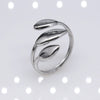 Retro Leaf Heart Shape Snake Titanium Steel Polishing Plating Hollow Out Open Ring 1 Piece