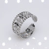 Retro Leaf Heart Shape Snake Titanium Steel Polishing Plating Hollow Out Open Ring 1 Piece