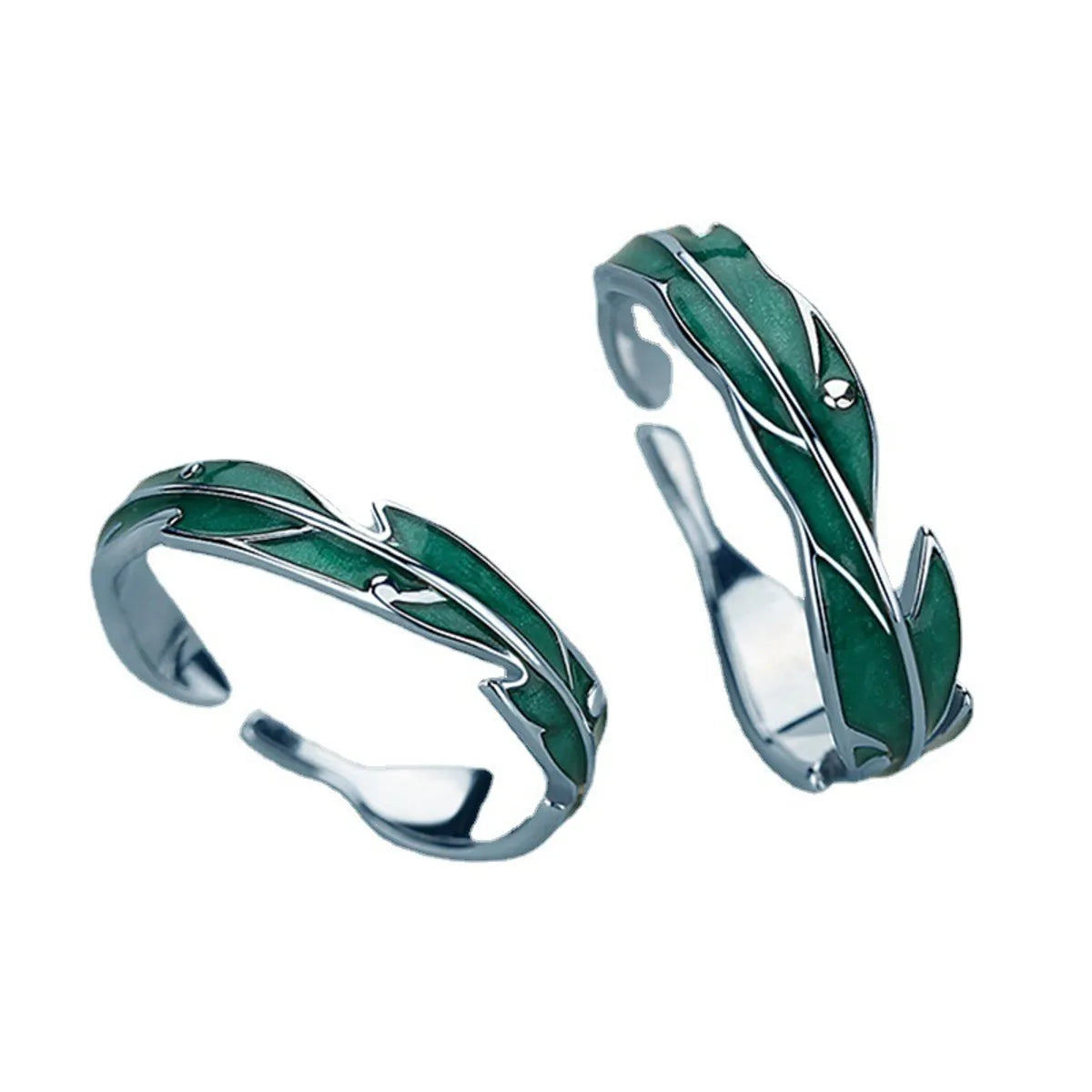 Retro Leaves Alloy Plating Valentine's Day Women's Open Rings