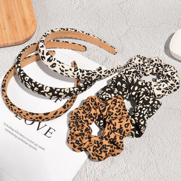 Retro Leopard Print Headband Hair Rope