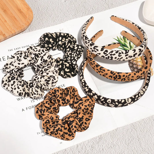 Retro Leopard Print Headband Hair Rope