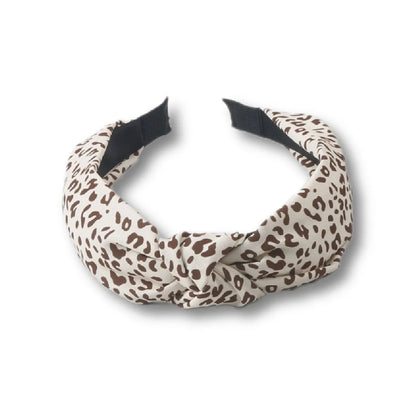 European And American Cross-Border Retro Leopard-Print Wide-Brimmed Fabric Headband Summer New Cross Knot Elegant Simple Fashion Headband