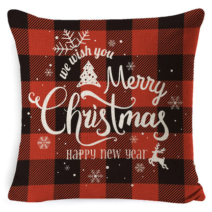 Retro Letter Deer Polyester Pillow Cases