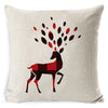 Retro Letter Deer Polyester Pillow Cases