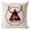 Retro Letter Deer Polyester Pillow Cases