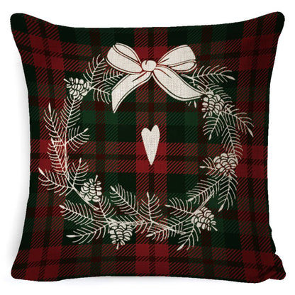 Retro Letter Deer Polyester Pillow Cases