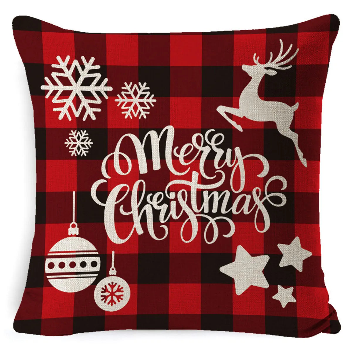 Retro Letter Deer Polyester Pillow Cases