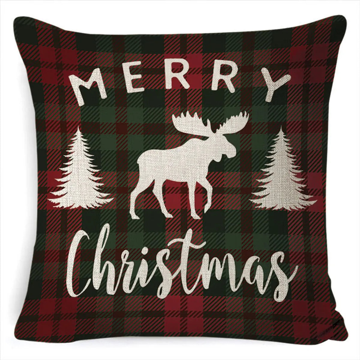 Retro Letter Deer Polyester Pillow Cases