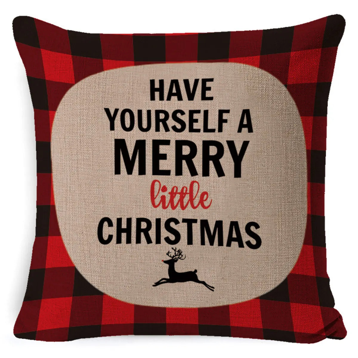 Retro Letter Deer Polyester Pillow Cases