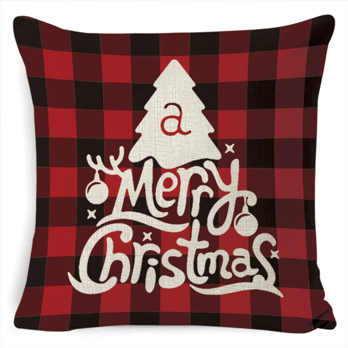 Retro Letter Deer Polyester Pillow Cases