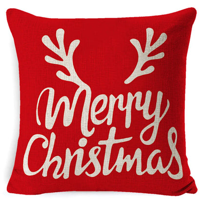 Retro Letter Deer Polyester Pillow Cases