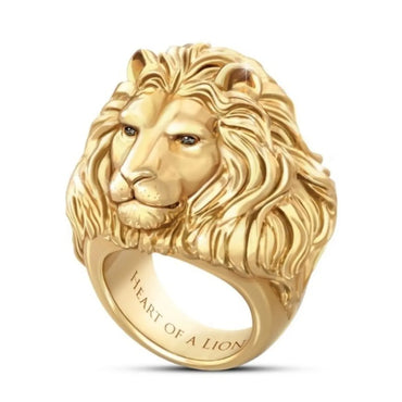 Retro Letter Lion Alloy Plating Rings