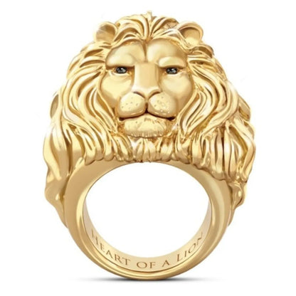 Retro Letter Lion Alloy Plating Rings