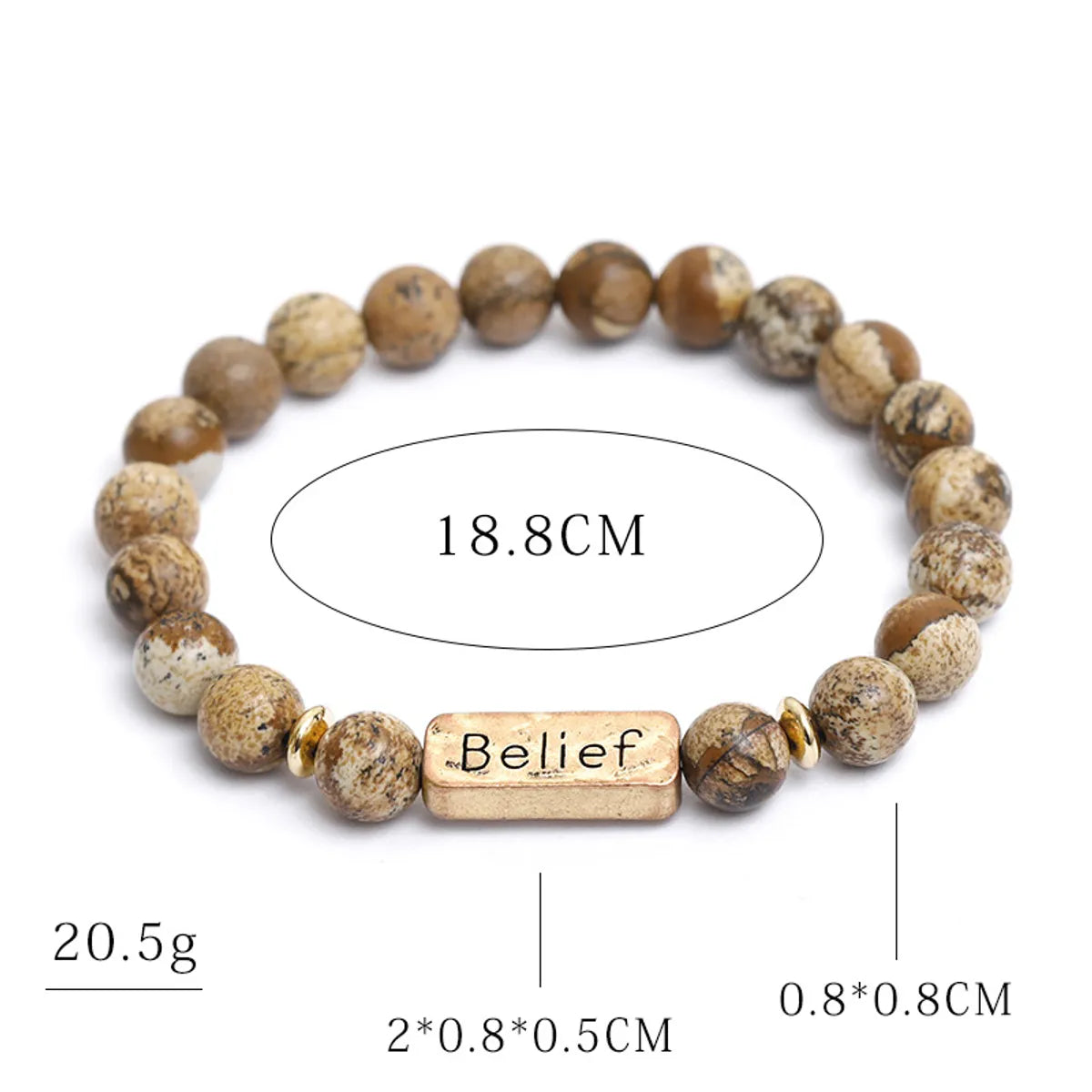 Retro Letter Natural Stone Beaded Unisex Bracelets