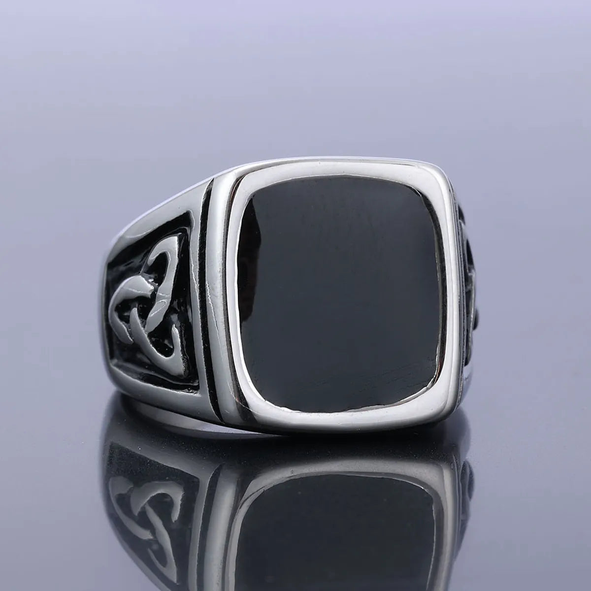 Retro Letter 304 Stainless Steel Men'S Rings