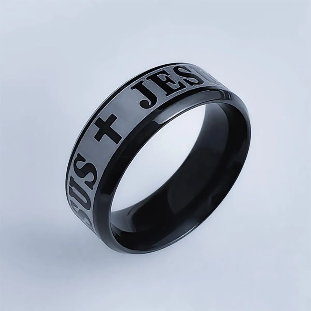 Retro Letter Stainless Steel Plating Rings