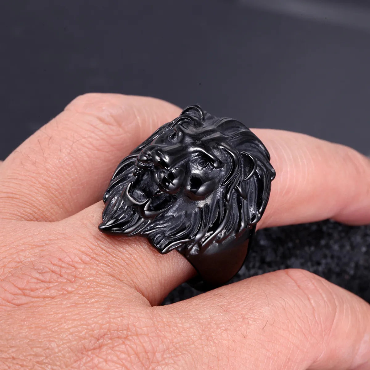 Retro Lion Titanium Steel Polishing None None Men'S Rings