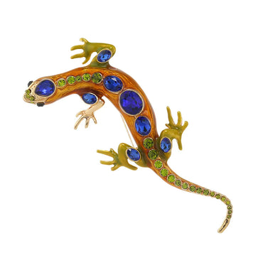 Retro Lizard Alloy Inlay Artificial Gemstones Unisex Brooches