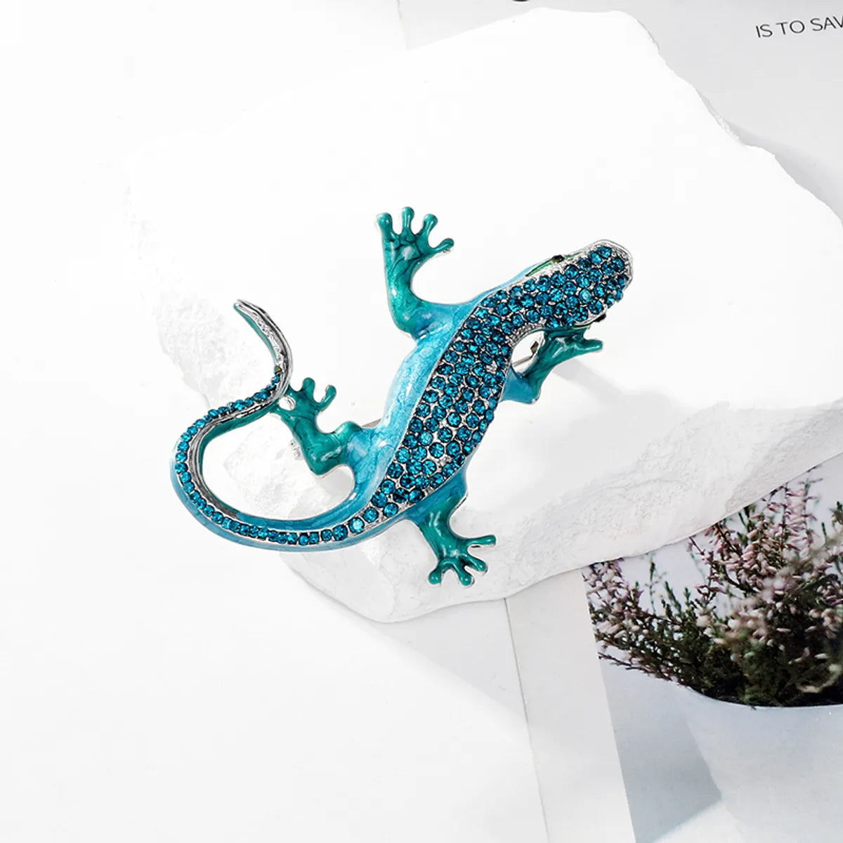 Retro Lizard Alloy Inlay Rhinestones Unisex Brooches