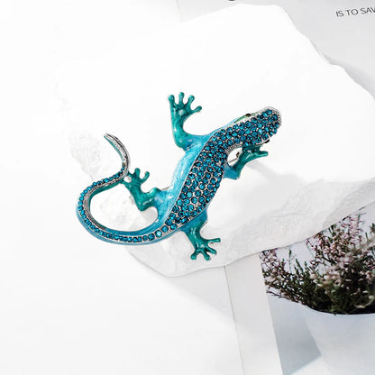 Retro Lizard Alloy Inlay Rhinestones Unisex Brooches