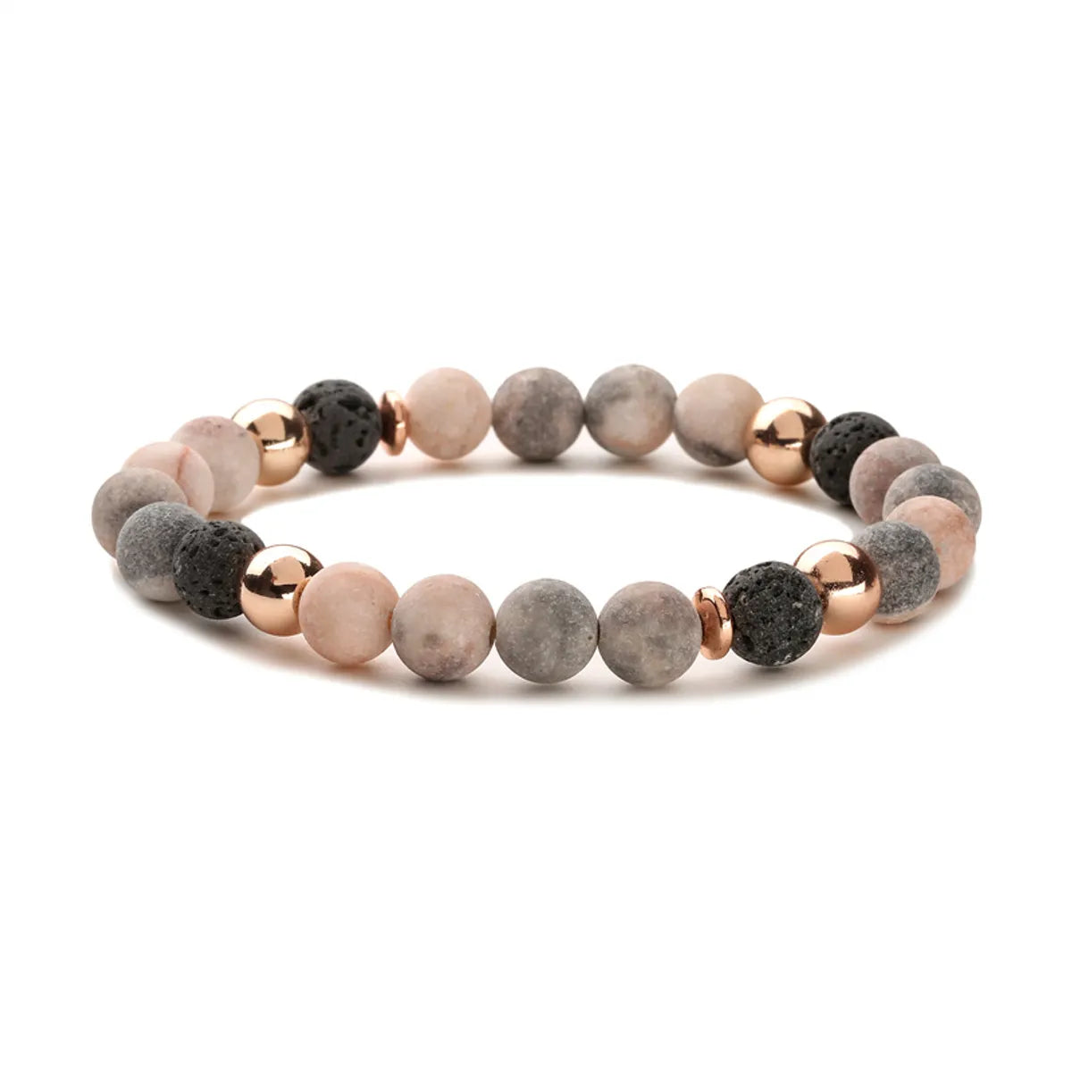 Retro Lock Natural Stone Beaded Bracelets