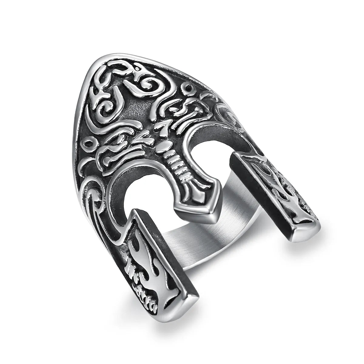 Retro Mask 304 Stainless Steel Unisex Rings