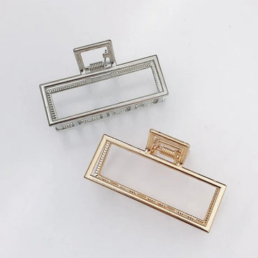 Retro Metal Medium Large Square Grab Clip Hair Clip Top Clip Korea Simple Cheap Hair Clip Wholesale