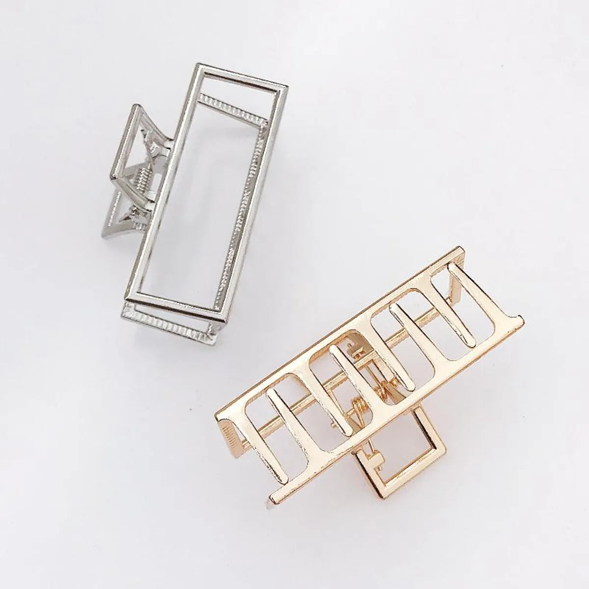 Retro Metal Medium Large Square Grab Clip Hair Clip Top Clip Korea Simple Cheap Hair Clip Wholesale