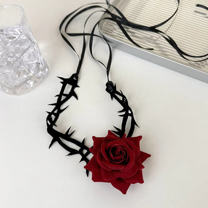 Retro Modern Style Flower Cloth Women'S Choker