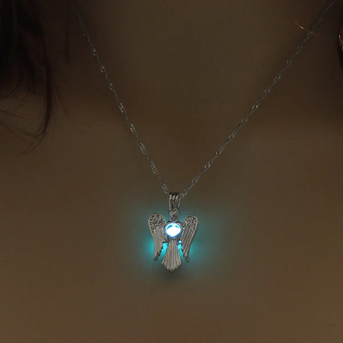 Retro Moon Flower Alloy Luminous Women'S Men'S Necklace 1 Piece