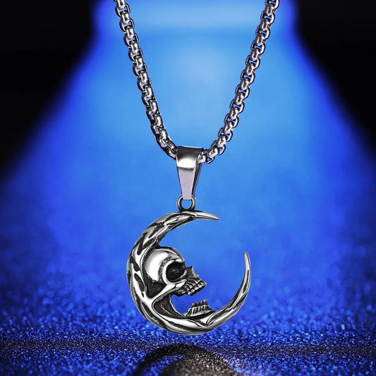 Retro Moon Stainless Steel Plating Pendant Necklace 1 Piece