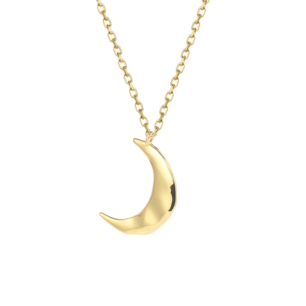 Retro Moon Sterling Silver Polishing Pendant Necklace