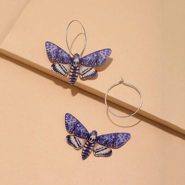 1 Pair Retro Moth Three-dimensional Arylic Drop Earrings