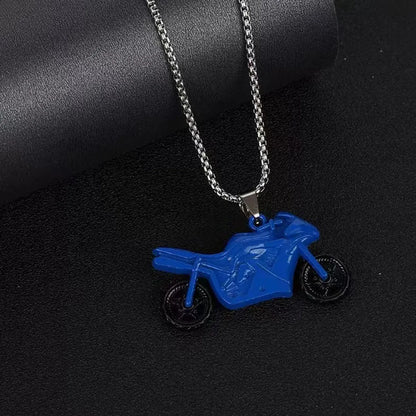 Retro Motorcycle Stainless Steel Alloy Plating Men'S Pendant Necklace