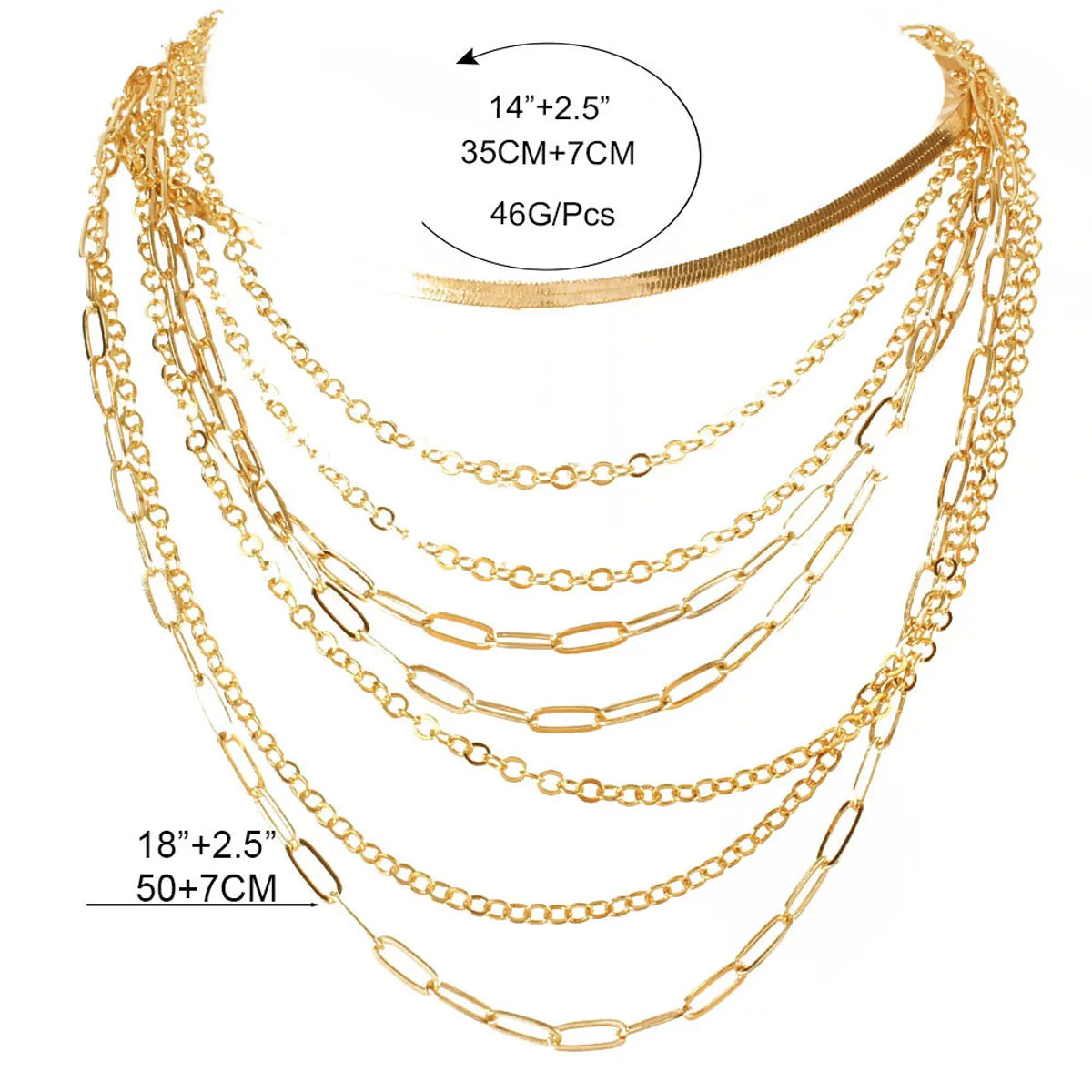 Retro Multi-Layer Geometric Chain Necklace Wholesale Nihaojewelry