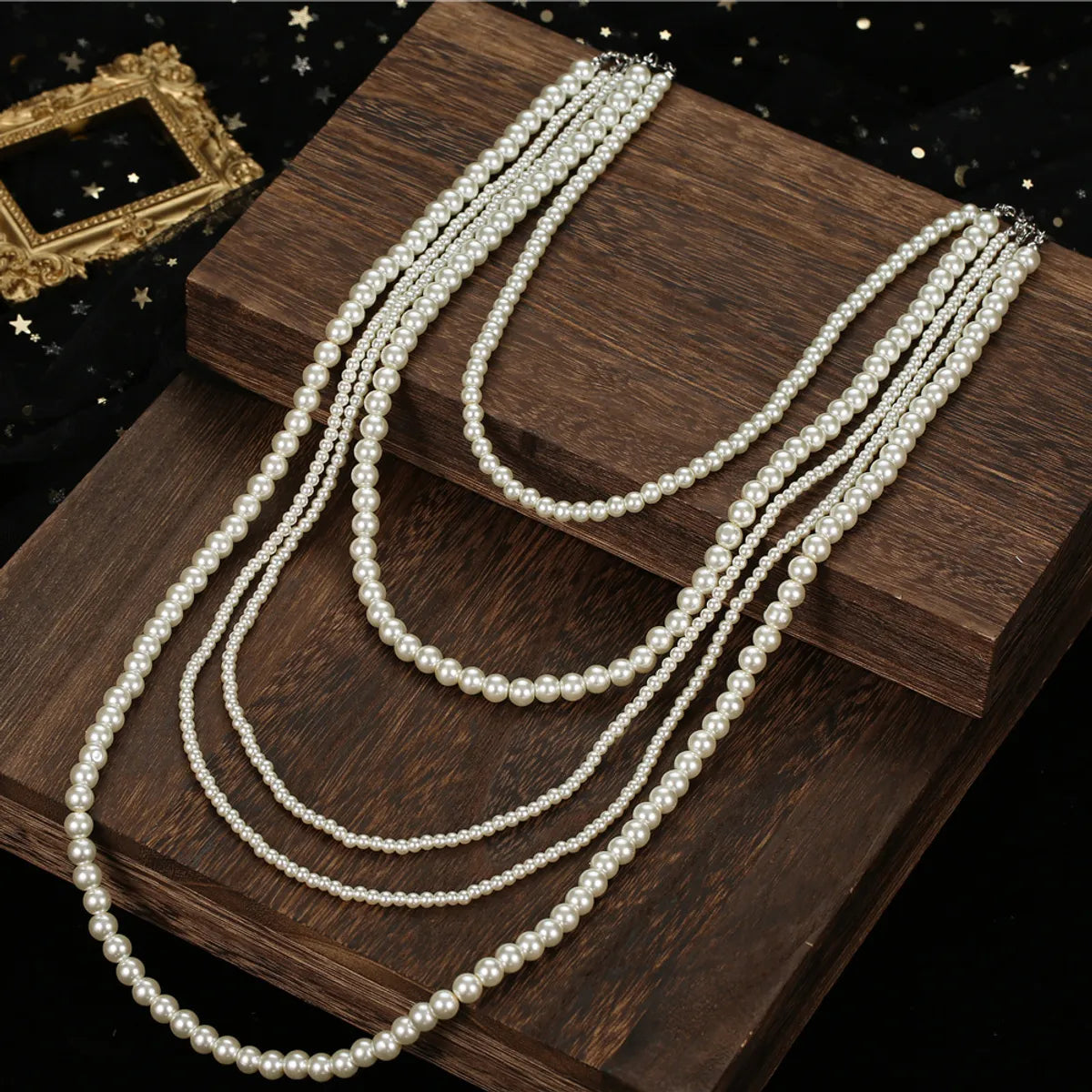 Retro Multi-layered Pearl Necklace Bridal Wedding Jewelry