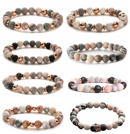 Retro Multicolor Natural Stone Beaded Bracelets