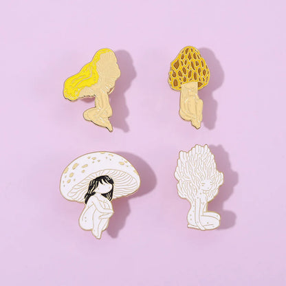 Retro Mushroom Alloy Enamel Women'S Brooches