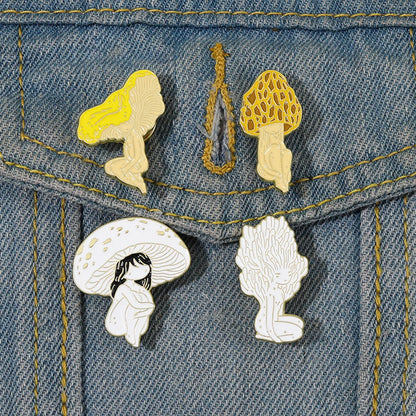 Retro Mushroom Alloy Enamel Women'S Brooches