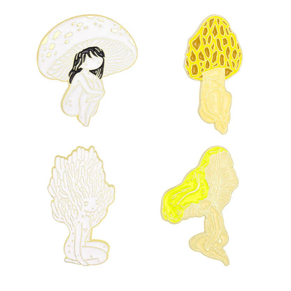 Retro Mushroom Alloy Enamel Women'S Brooches